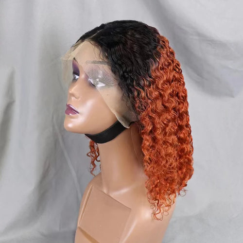 #1b/350 Lace Frontal Color Wig Deep Wave Water Wave Kinky Curly Hair bob Wigs for Black Women bob Wig Pre Plucked