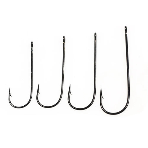 #8 - 4/0 Aberdeen Long Shank Standard Wire Fish Hook Saltwater Freshwater Bass Trout Fishing Hooks Sabiki Rig Streamer Fly Hook